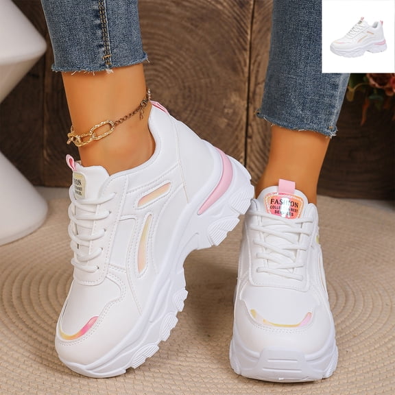 Willtoo Womens Orthopedic Shoes Chunky Lace Up Casual Sneakers Round Toe Orthopedic Platform Shoes Nop Slip Trendy Athletic Footwear