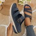 thumbnail image 3 of Rokment Orthopedic Platform Sandals for Women 2026 Comfortable Buckles Open Toe Memory Foam Wedge Walking Slides with Arch Support Beach Summer Blue Size 9, 3 of 6