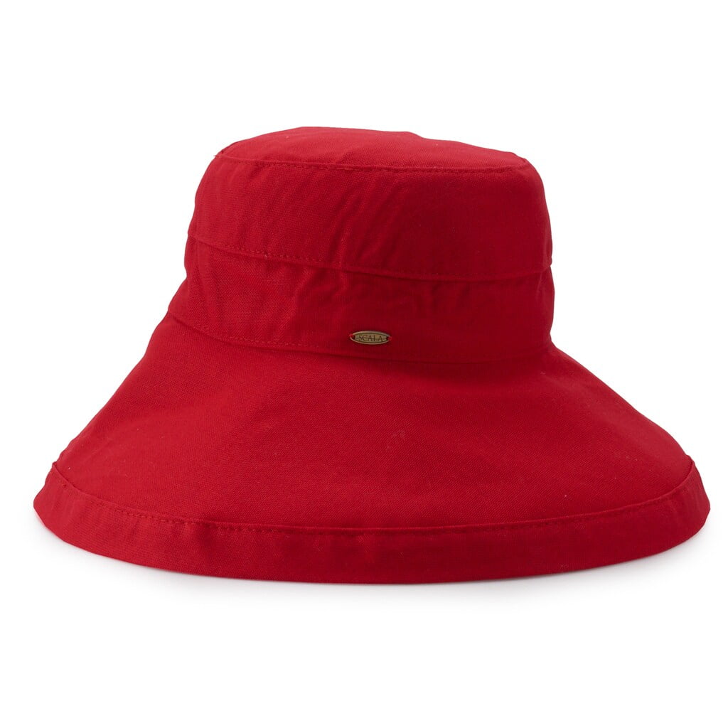 SCALA Women's Scala Cotton Big Brim Hat Red