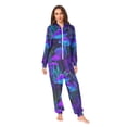 thumbnail image 2 of FORMRS Onesies Pajama for Adults Unisex Hoodie Winter Jumpsuit One Piece Sleepwear, Sizes S-2XL, Night Mushrooms Pattern, 2 of 7