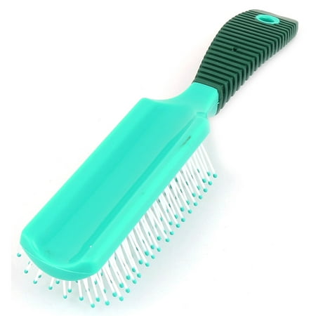 Unisex Salon Plastic Curly Straight Styling Comb Hair Brush Green 21cm (Best Hairbrush For Long Straight Hair)
