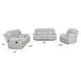 thumbnail image 3 of Pon Living Furniture Inc 2 Piece Glam Flannelette Reclining Living Room Set Grey White, 3 of 6