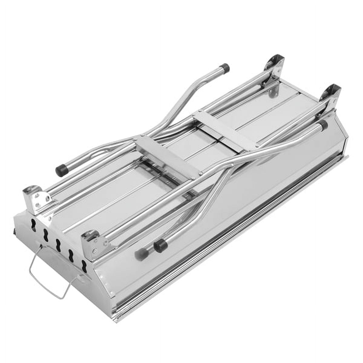 Portable Stainless Steel Charcoal Grill, Outdoor BBQ Grill with 2 Cooking Grates & Baking Tray, Lightweight for Camping Picnic Backyard