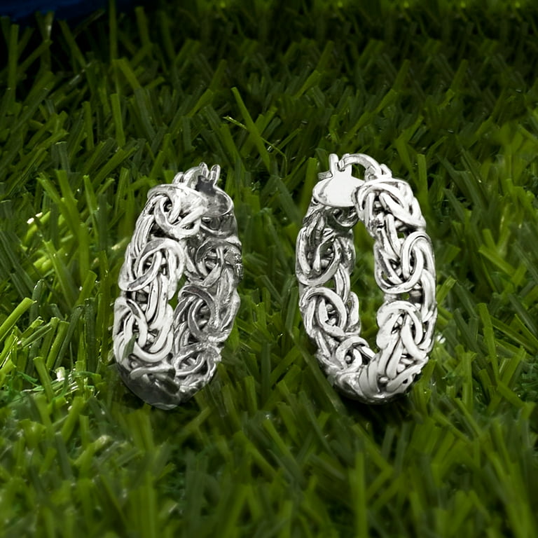 Ross-Simons Sterling Silver Small Byzantine Hoop Earrings, Women's, Adult