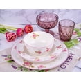thumbnail image 3 of Round Porcelain Serving Plate English Rose Dinner Plate Set of 6 Appetizer Plates Salad Plate Set for Home & Kitchen 10.5" (26.5 cm), 3 of 13