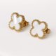 thumbnail image 1 of Elegant Four-Leaf Clover Stud Earrings - Stainless Steel with 14K Gold Plating - Perfect Gift for Women, 1 of 5