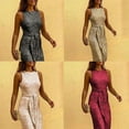 thumbnail image 3 of Sparkly sequin wide-leg jumpsuit for women sleeveless plus size V-neck sexy elegant one-piece jumpsuit belt, 3 of 5