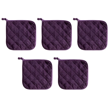 ACDANC Pot Holders for Kitchen Heat Resistant Potholders Large Cotton Square Oven Mitts,Purple