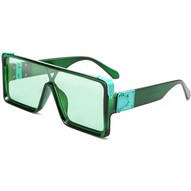 FEISEDY Lunettes de Soleil Carrées une Pièce Femmes Hommes Design Boucle en Métal B2540