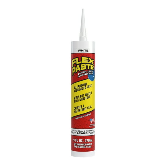 Flex Seal Paste, Super Thick Rubber Spreadable Paste, White 9oz Cartridge Sealants