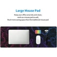 thumbnail image 6 of Topographic Mouse Pad XXL Large Gaming Purple Desk Mat Computers Keyboard Desk Pad with Non Slip Rubber Base 31.5 X 11.8in, 6 of 6