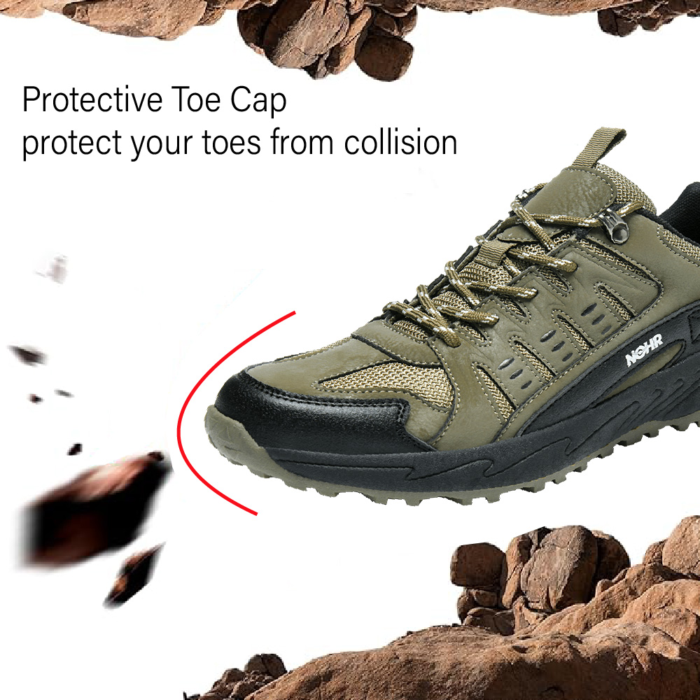 Mens Hiking Shoes Outdoor Lightweight Non-slip Breathable Sneakers Trekking Waterproof Comfortable Off-Road Shoes Green 11.5 US