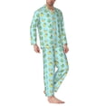 thumbnail image 6 of Salouo Doggy In Bubble Bath Print Button-Front Long Sleeve Pajama Set for Men, Soft 2Pjs Men's Long Sleeve Sleepwear -Small, 6 of 7