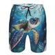 thumbnail image 3 of Balery Watercolor Turtle4 Traje de Baño Estilo Hawaiano para Hombre, Shorts de Secado Rápido con Bolsillos-3X-Large, 3 of 6