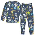 thumbnail image 2 of Dailycode Cotton Pajama Set Snug Fit Long Sleeve Top and Pants for 18M-8Y Cartoon Astronauts Planet Space, 2 of 7