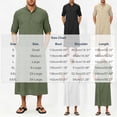 thumbnail image 3 of Antinious Men Solid Stand Collar Long Sleeve Button Pullover Comfortable Casual Shirts, 3 of 5