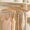 thumbnail image 3 of Unique Bargains 2Pcs Wood Tank Top Hangers For Closet Organizer Natural 24 Hooks, 3 of 5
