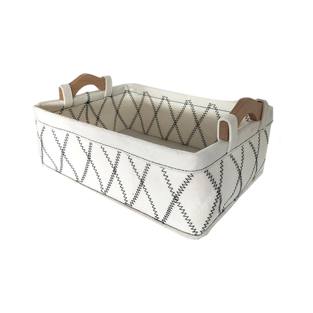 Cesta de almacenamiento , con asas de transporte Clasificación Caja de contenedor Cajón para baño Hogar Bebés Guardería Juguetes blanco Medio Sunnimix canasta de almacenamiento