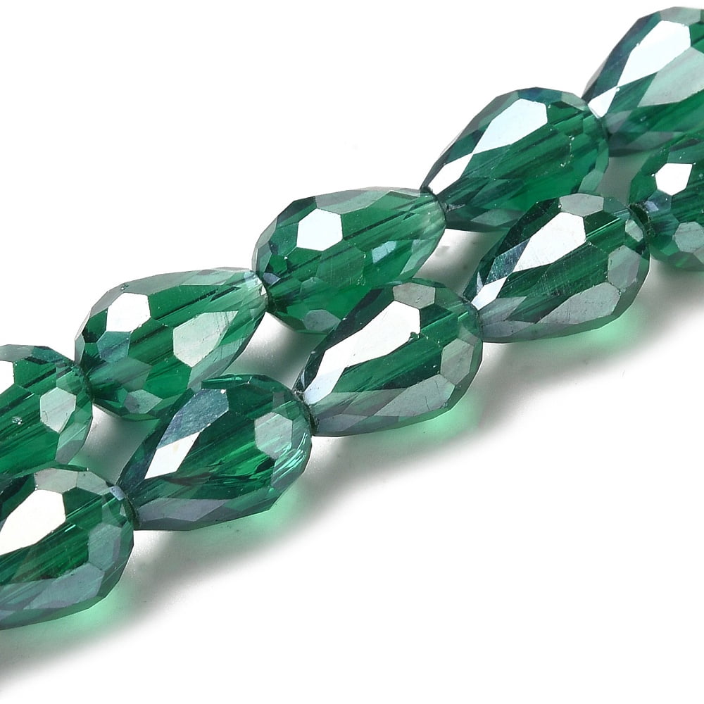 20strands Electroplate Glass Beads Strands AB color Faceted Teardrop Mixed color 12x8mm 58pcs/strand 26.5 inch