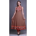 thumbnail image 2 of Bimba Dark Rose Brown Floral Indian Kurtis For Women Solid Readymade Anarkali Dress Printed Indian Kurti Medium, 2 of 6
