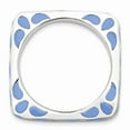 thumbnail image 2 of Solid 925 Sterling Silver Stackable Blue Enameled Square Ring Eternity Band Size 7, 2 of 5