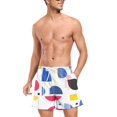 thumbnail image 3 of FORMRS Mens Swim Trunks Mesh Liner Quick Dry Casual Beach Board Shorts with Pockets, Sizes S-2XL, Blue Retro Shapes, 3 of 9