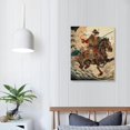 thumbnail image 4 of Wuche  Red Black Ancient Japan Warrior and Fuji Mountain Scroll Painting Samurai Canvas Wall Art Print Poster Ready To Hang Vintage Style Artwork Home Decor, 4 of 5