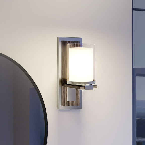 Luxury Contemporary Indoor Wall Sconce, 13''H x 5''W, with Transitional Style Elements, Nautical Design, Brushed Nickel Finish and Clear, UHP3160