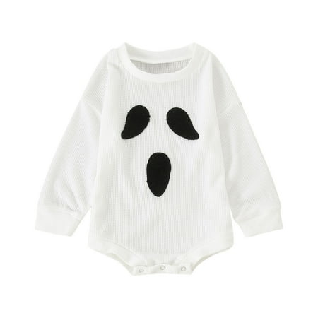 

Boys Girls Long Sleeve Pumpkin Face Pattern Pullover Romper Sweatshirt Bodysuits Toddler Boy Fall Outfits Baby Boy Onesies 9-12 Months The First Fall
