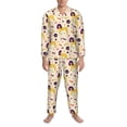thumbnail image 3 of Salouo Cartoon Poodle Dog Print Button-Front Long Sleeve Pajama Set for Men, Soft 2Pjs Men's Long Sleeve Sleepwear-Medium, 3 of 7