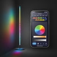 thumbnail image 1 of Feit Electric Lampe de Sol Intelligente 42 Pouces Changement de Couleur, RGBW, WiFi LED Lampe de Coin Debout, Synchronisation Musicale, Fonctionne avec Alexa et Google Assistant, Finition Aluminium Noir Moderne, 8 Watts, FLOOR42/RGB/BLK/AG, 1 of 4