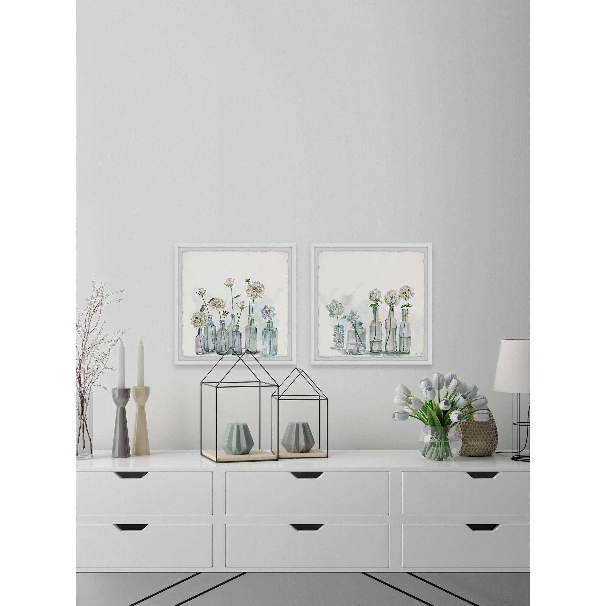 Marmont Hill Clear White Blooms Diptych