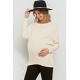 thumbnail image 2 of Rib Knit Boat Neck Dropped Shoulder Maternity Top, 2 of 3