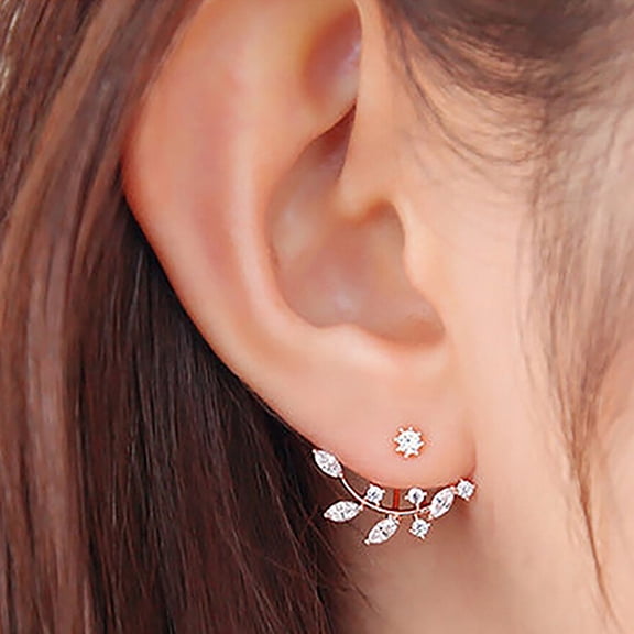 batmeuy 1 Pair Women Earrings Attractive Jewelry Gift Mini Women Rhinestone Ear Studs for Wedding