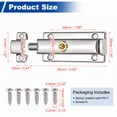 thumbnail image 2 of Pasador de cierre de resorte Uxcell, 3.3 x 1.2 pulgadas, cerrojo deslizante de acero inoxidable para puerta de seguridad con tornillos para puertas interiores de inodoro y armarios, plata, 2 of 7