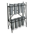 thumbnail image 7 of Contemporary Home Living 41" Gray and Black Plant Stand with 8 Galvanized Planter Pots, 7 of 7