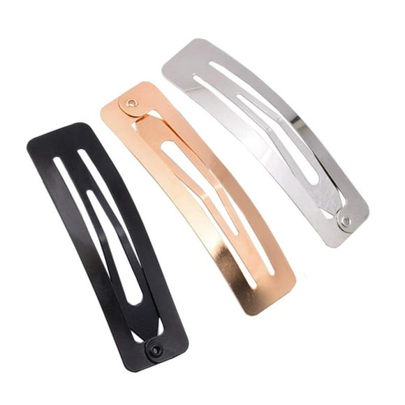 30 pinzas para el pelo de metal antideslizantes, pasadores para el pelo, clips BB rectangulares para niñas y mujeres, accesorios para el cabello de 2.362 in (plata, negro y oro rosa)