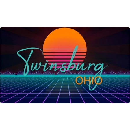 

Twinsburg Ohio 4 X 2.25-Inch Fridge Magnet Retro Neon Design