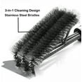 thumbnail image 3 of Grill Brush and Scraper, Heavy-Duty BBQ Grill Cleaner with Stainless Steel Bristles, 3-in-1 Wire Brush for Gas, Charcoal, and Smoker Grates, 3 of 6