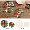 thumbnail image 3 of SKYSONIC Window Red Cardinal Bird Pot Holders Trivets, 2 Pcs Heat Resistant Trivets,Christmas Candle Cotton Thread Weave Mats for Hot Pads Pans Pot Bowl Teapot for Kitchen Decor, 3 of 7