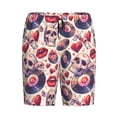 thumbnail image 6 of Daiia record rock Skull lips Mens Woven Stretch Pajama Short,Short Pajama Pants-Small, 6 of 7