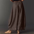 thumbnail image 3 of Evdexr Women's Wide Leg Pants Lace Trim Drawstring Trousers 2026 Summer Loose Casual Pant Lightweight High Waisted Elastic Palazzo with Pockets M, 3 of 5