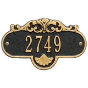 Personalized Whitehall Products Rochelle Petite Address Plaque in Black/Gold