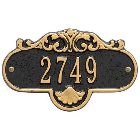 Personalized Whitehall Products Rochelle Petite Address Plaque in Black/Gold