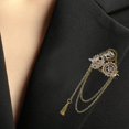 thumbnail image 3 of Punk Hairpin Brooch Badge Pin with Fringed Metal Hair Ornament for Roleplay Party, 3 of 8