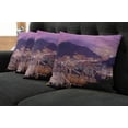 thumbnail image 2 of Ambesonne Urban Throw Pillow Cover 4 Pack, Skyline of Busan Korea, 24", Purple Violet, 2 of 6