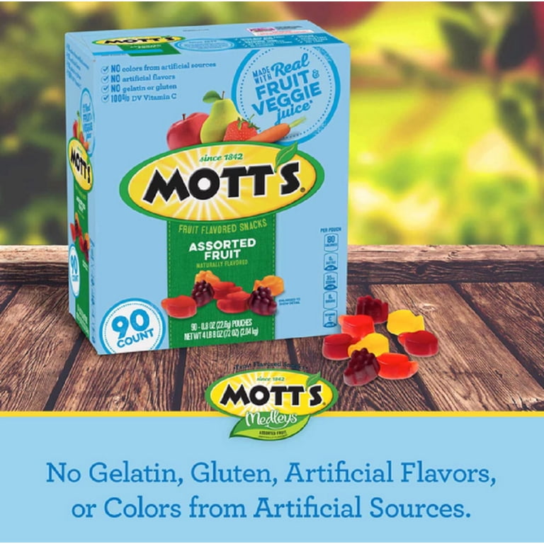 Mott's Medleys Packaged Premade Fruit Snacks, Assorted Fruit, 0.8