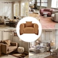 thumbnail image 6 of Fortmok Modern 3-Piece Living Room Sofa Set, Lamb Fleece Fabric 3 Seater Sofa & Accent Chair & Single Sofa, Upholstered Cloud Couch with Throw Pillows, Pet-Friendly Curved Sofas, White, 6 of 6