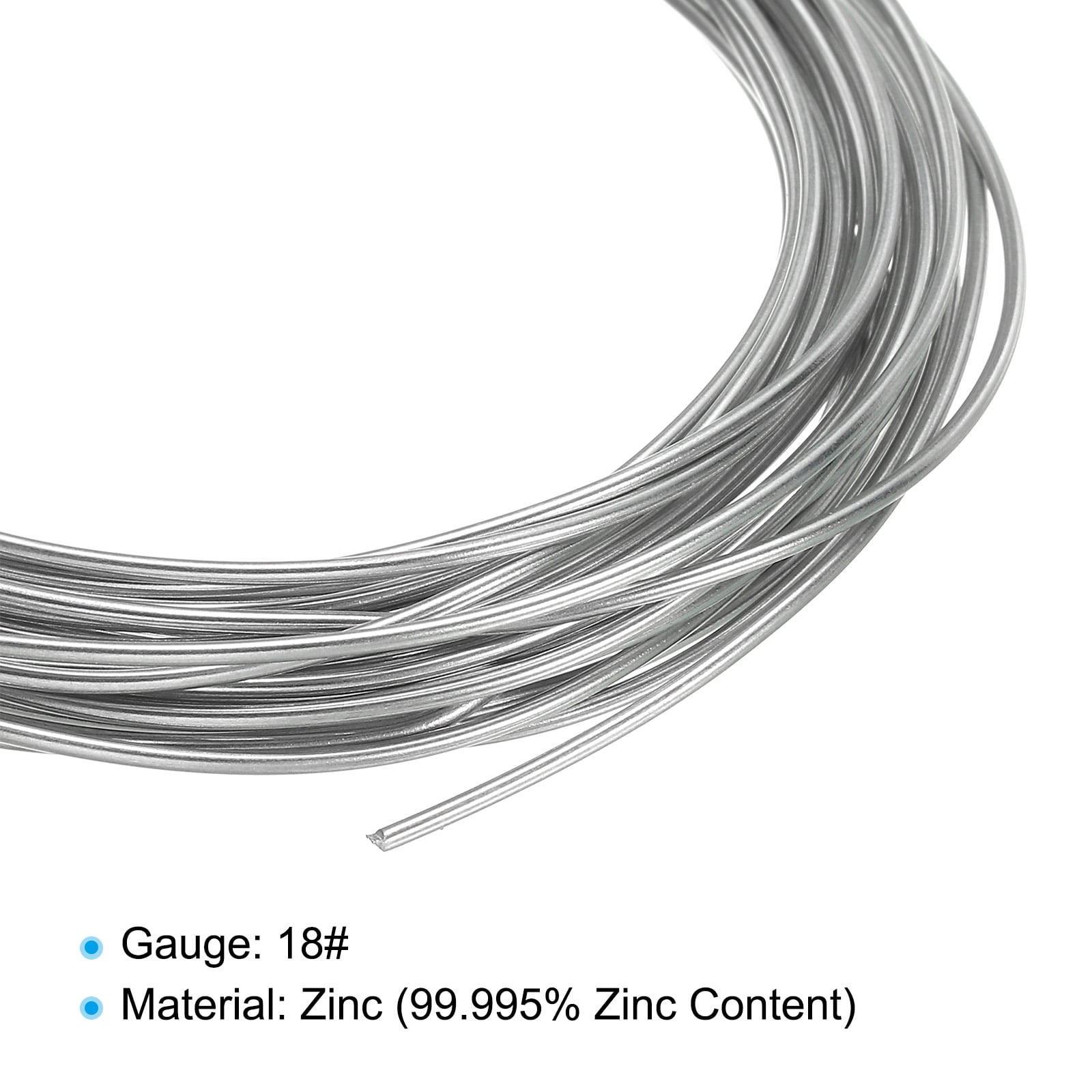Fil De Zinc Pur 99,99% - 3 Rouleaux De 1,5mm (15#) - Longueur ~16,4 Pi/rouleau - Neuf - Uxcell