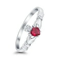 thumbnail image 2 of Claddagh Heart Promise Ring Ruby CZ 925 Sterling Silver Size 7, 2 of 7